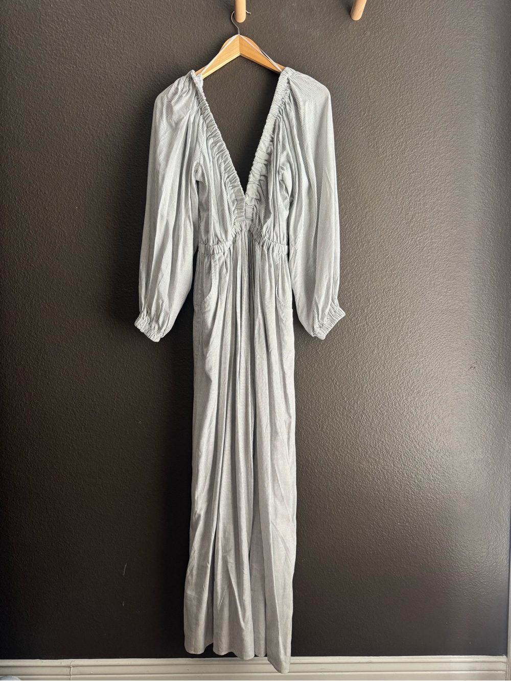 Topshop Wide-Leg Stripe Linen Jumpsuit